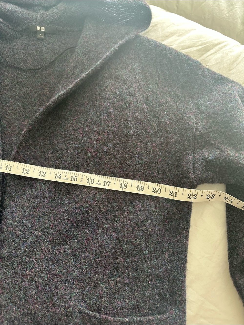 Uniqlo Hooded Knit Coat 100% Wool size Small - Picture 7 of 13